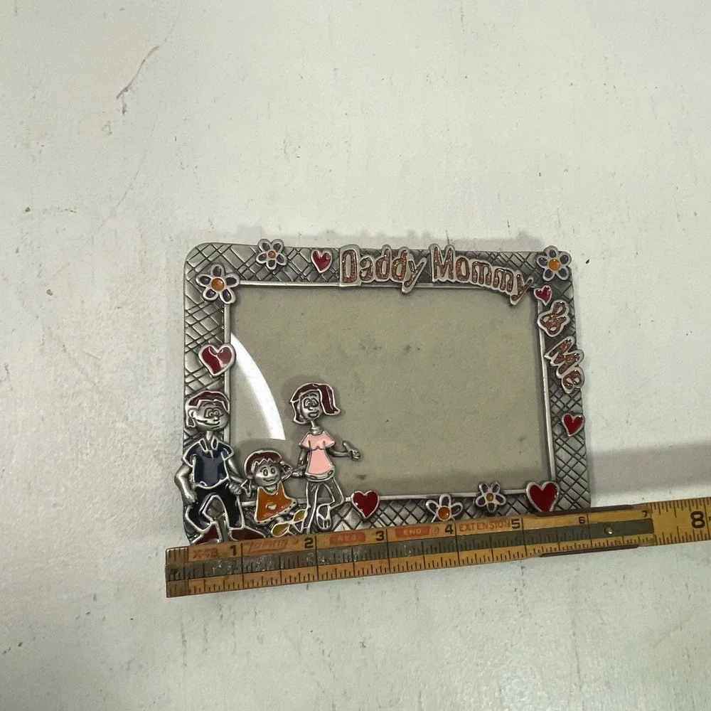 Vintage 2001 Baby Girl Family Picture Frame Metal Photo Stand 4x6 Raj